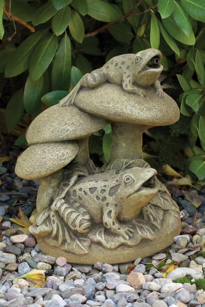 Frogs Cement Mushrooms Piped Water Feature Statue Large fountain